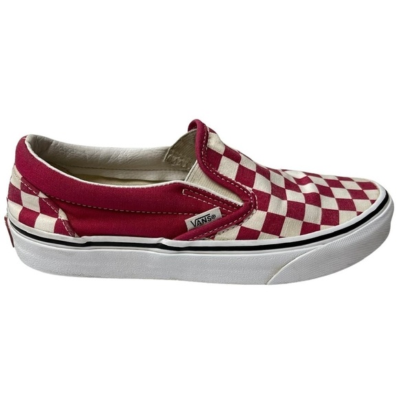 Vans Classic slip on checkered Fuchsia pink sneakers Womens Size 6 - Picture 2 of 9